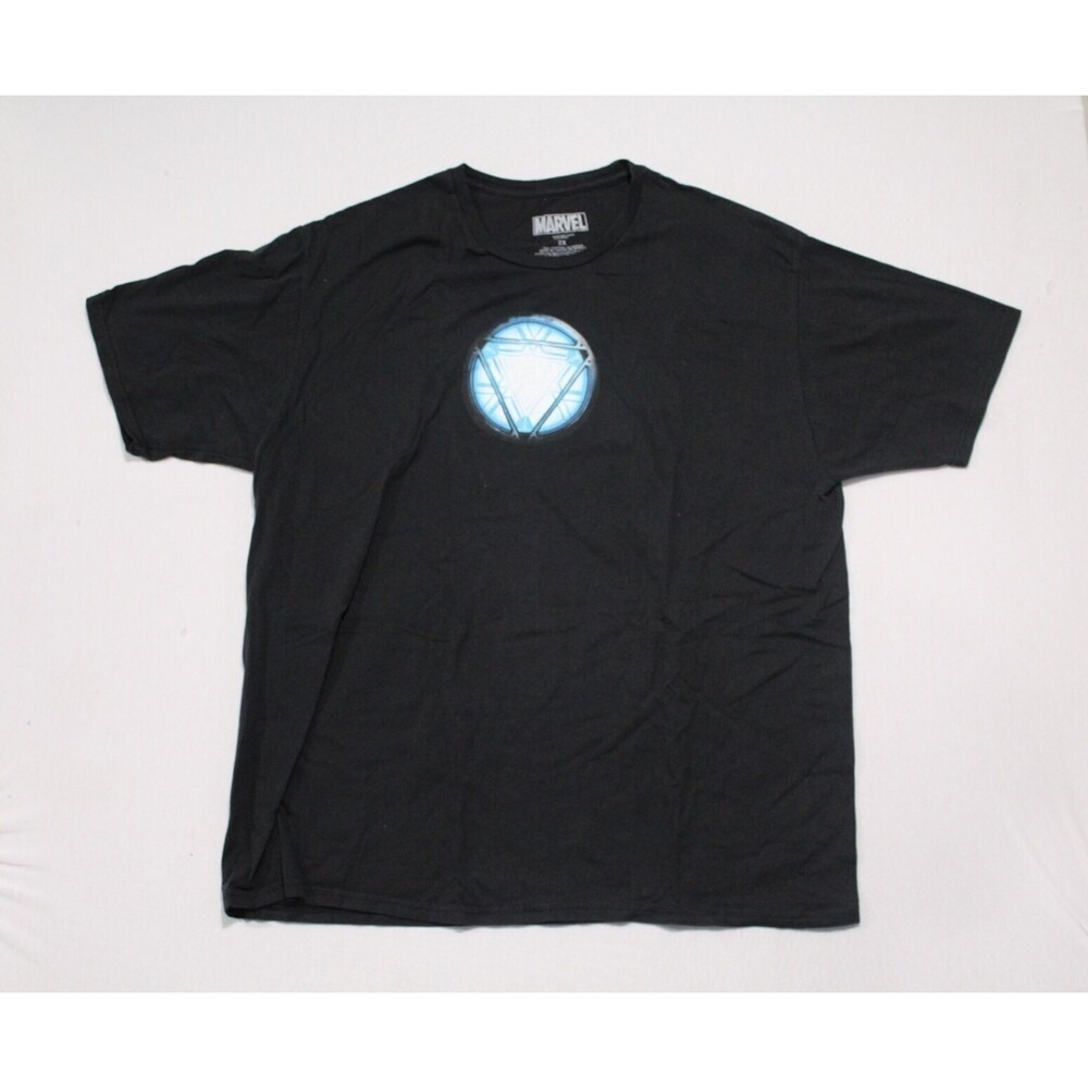 Marvel Iron Man T-Shirt Women 2X Black Excellent Arc Reactor Graphic Tee